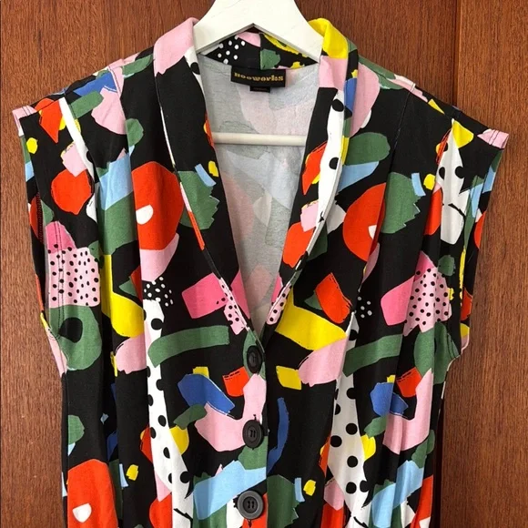 Nooworks Multicolor Abstract Magic Party Jumpsuit. Art by Ashley Mary. Medium. - Picture 4 of 16